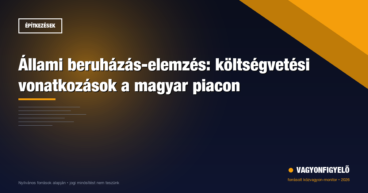 Állami beruházás-elemzés: költségvetési vonatkozások a magyar piacon