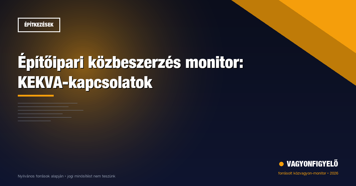 Építőipari közbeszerzés monitor: KEKVA-kapcsolatok