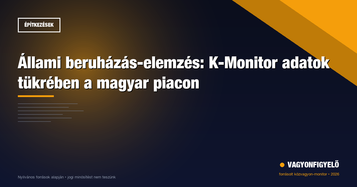 Állami beruházás-elemzés: K-Monitor adatok tükrében a magyar piacon