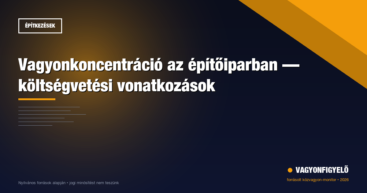 Vagyonkoncentráció az építőiparban — költségvetési vonatkozások