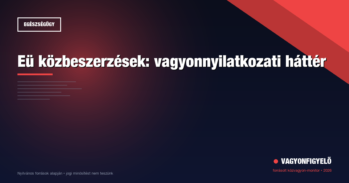 Eü közbeszerzések: vagyonnyilatkozati háttér