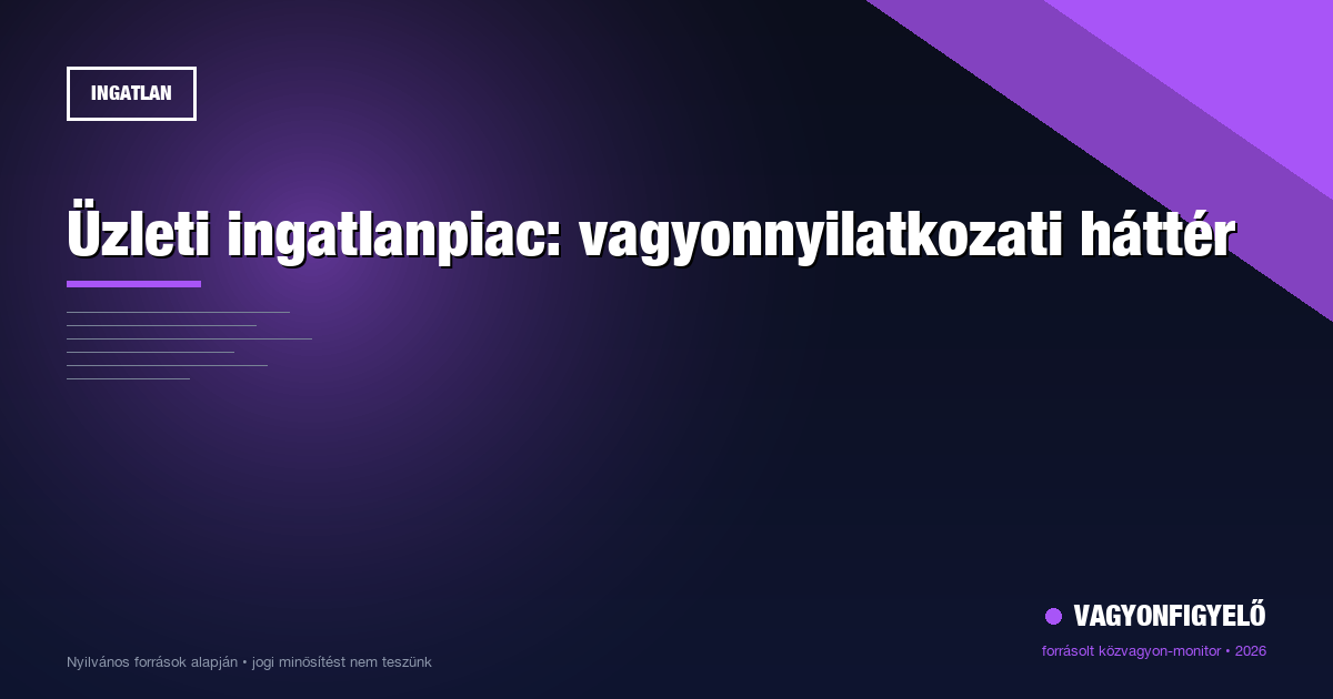 Üzleti ingatlanpiac: vagyonnyilatkozati háttér