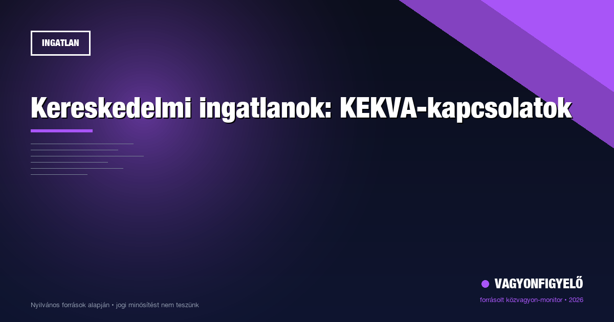 Kereskedelmi ingatlanok: KEKVA-kapcsolatok