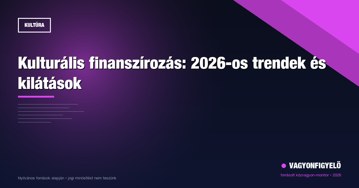 Kulturális finanszírozás: 2026-os trendek és kilátások