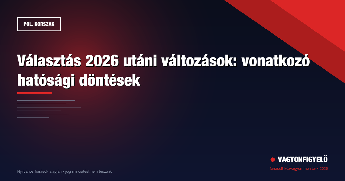 Választás 2026 utáni változások: vonatkozó hatósági döntések