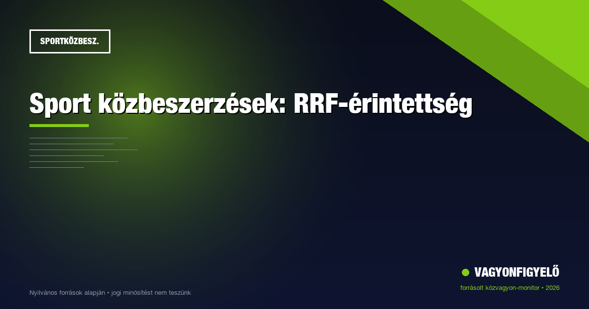 Sport közbeszerzések: RRF-érintettség