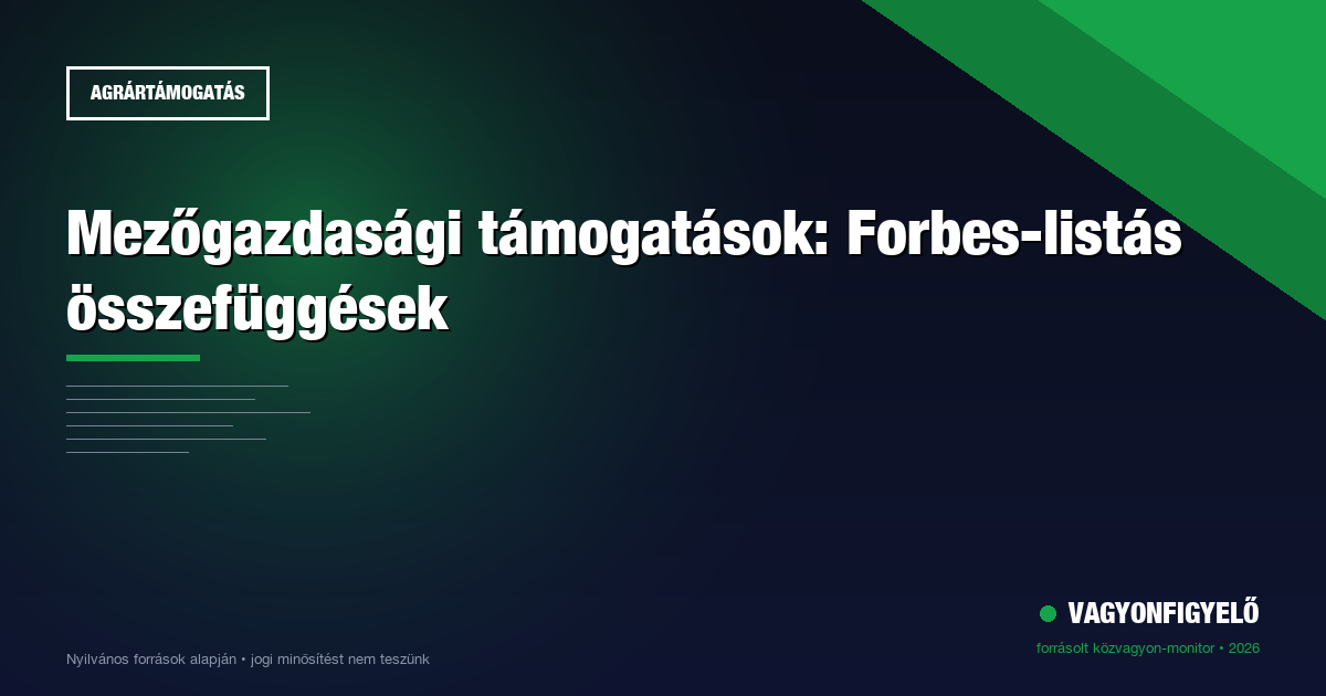 Mezőgazdasági támogatások: Forbes-listás összefüggések
