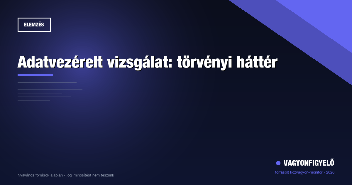 Adatvezérelt vizsgálat: törvényi háttér