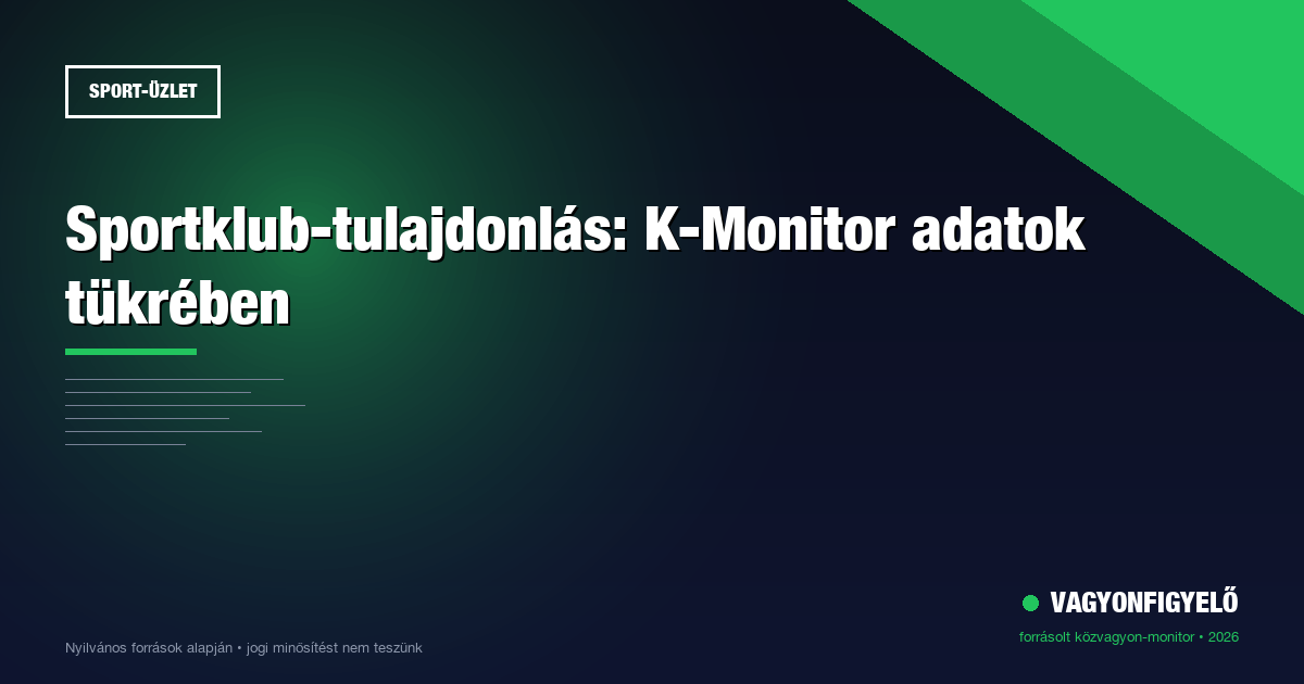 Sportklub-tulajdonlás: K-Monitor adatok tükrében