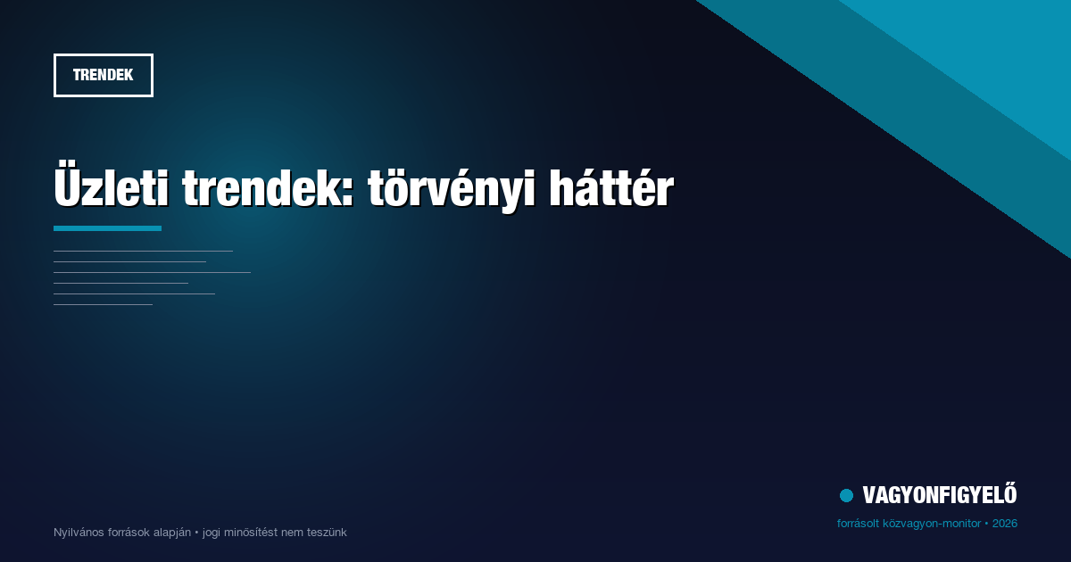 Üzleti trendek: törvényi háttér