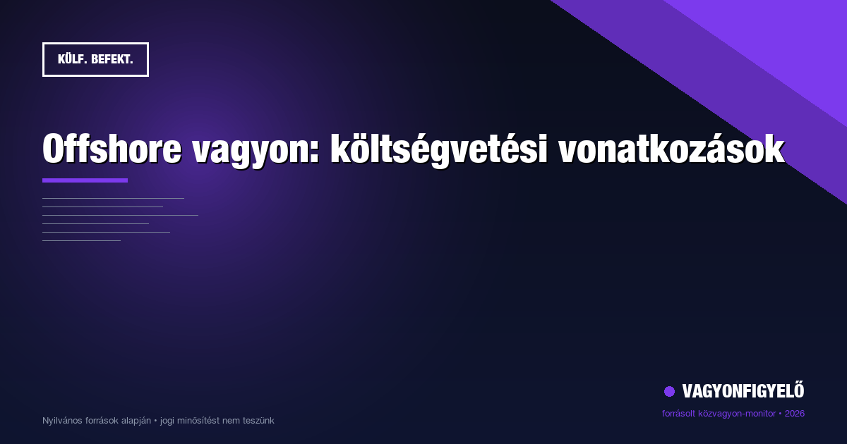 Offshore vagyon: költségvetési vonatkozások