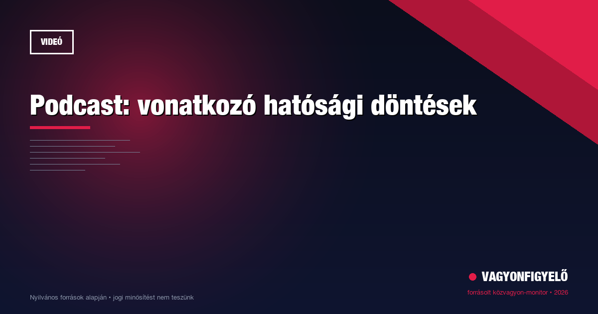 Podcast: vonatkozó hatósági döntések