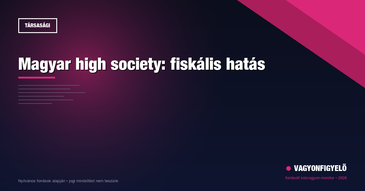 Magyar high society: fiskális hatás